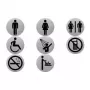 helit Pictogram Sign Baby Changing Room, Ø 115 mm, Stainless Steel, Silver, Self-Adhesive (H6271600)