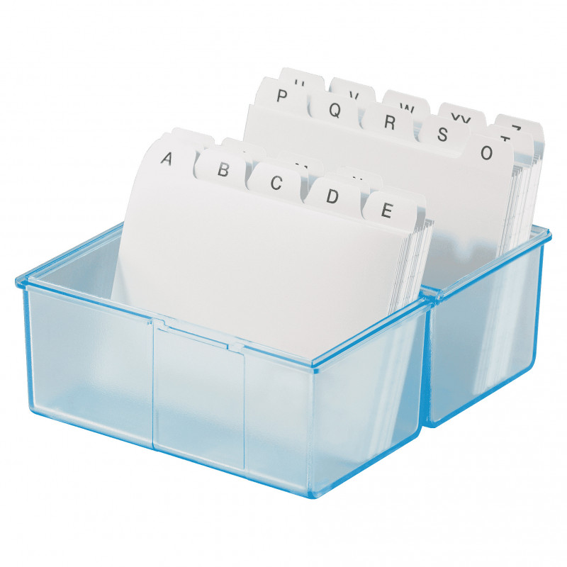 HAN A8 index card box DIN A8 300 index cards blue-transparent