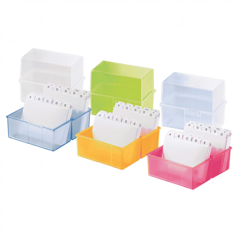 HAN A8 index card box DIN A8 300 index cards blue-transparent