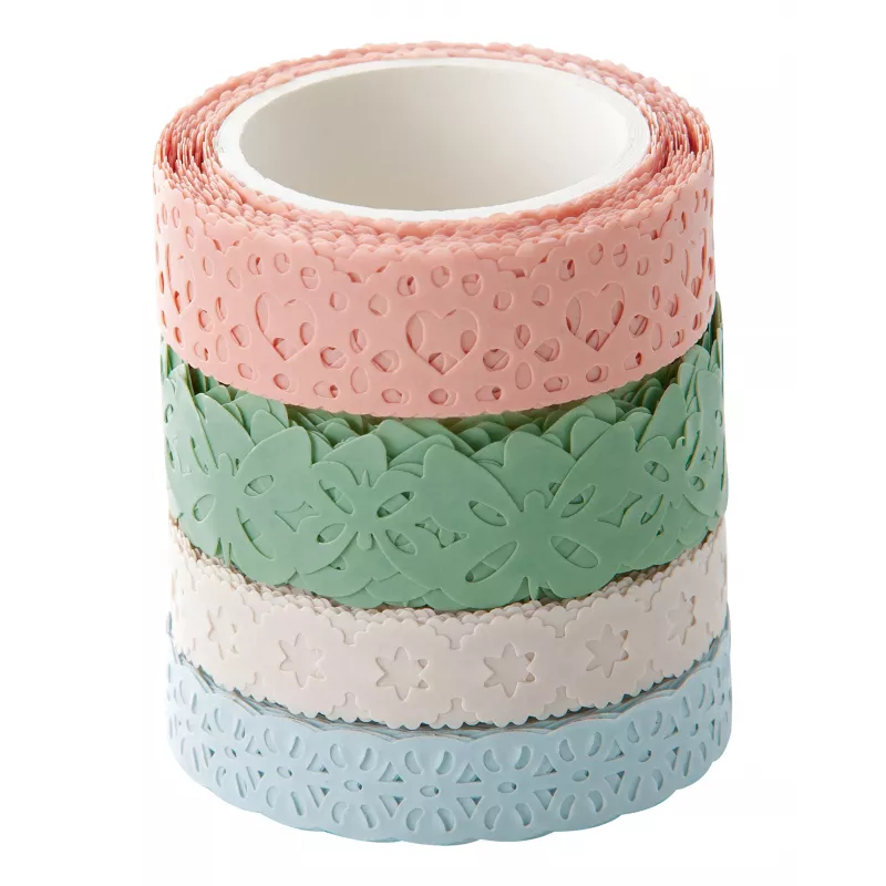folia Washi Deco Tape Set, 4 x 5 m, Pastel