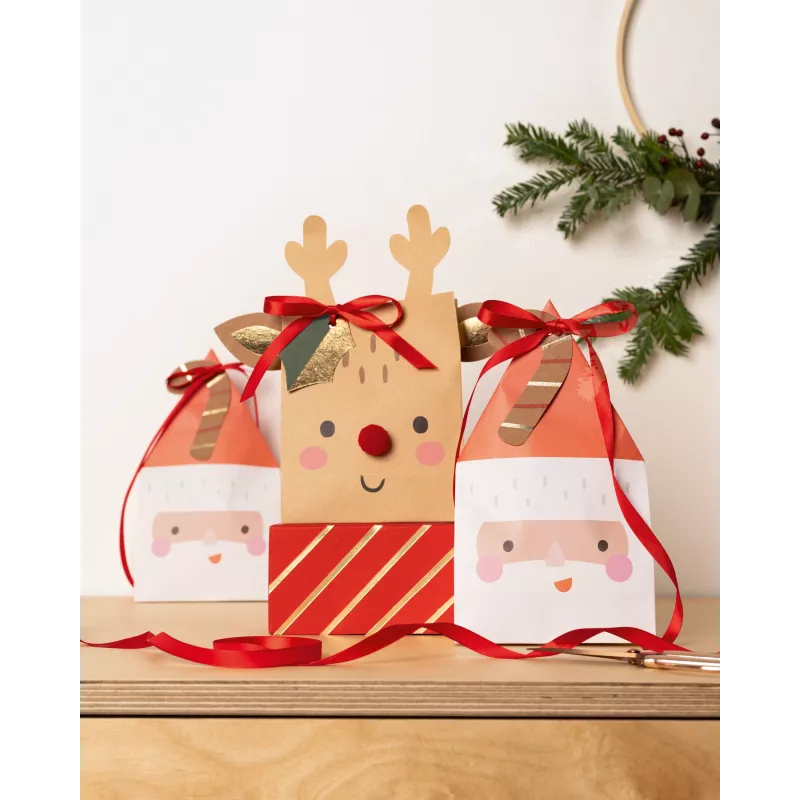 Folia Paper bags Santa & Deer multicoloured