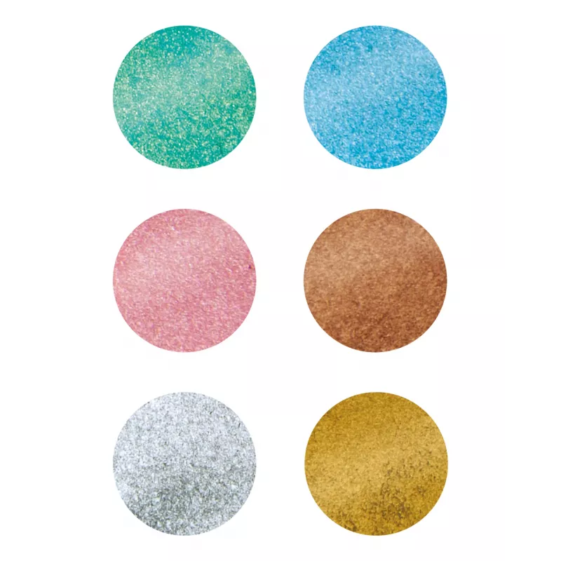 folia ink pads 6x 2.4 x 2.4 cm gold, silver, copper, red, blue, green