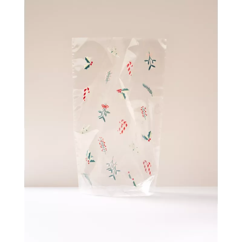 Folia PP Block Bottom Bag A FLORAL CHRISTMAS, 14.5 x 23.5 cm