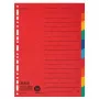 FALKEN Binder Dividers DIN A4, Full Format, Blank, Coloured, 10-Part