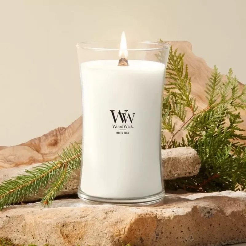 WoodWick White Teak Candle, Large, 610 g