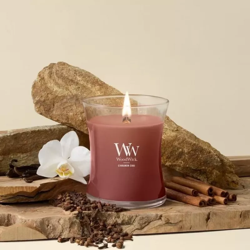 WoodWick Small Candle, Cinnamon Chai