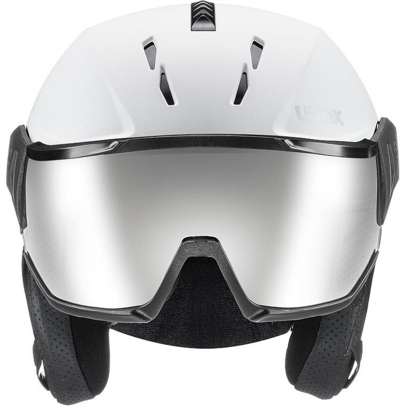 UVEX Instinct Visor Ski Helmet, Black/White, 53-55 cm (56/6/260/50)