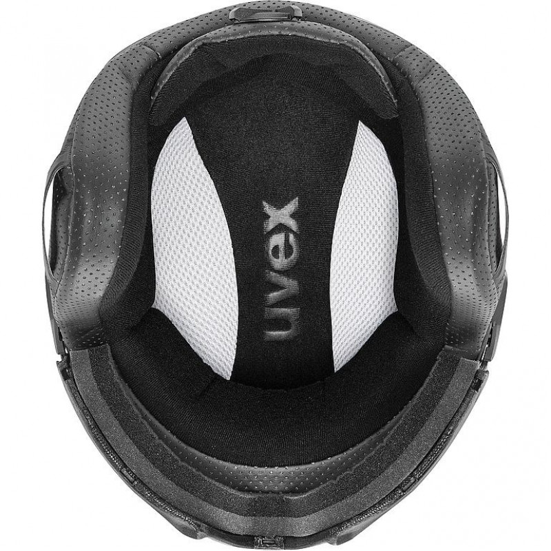 UVEX Instinct Visor Ski Helmet, Black/White, 56-58 cm (56/6/260/50)