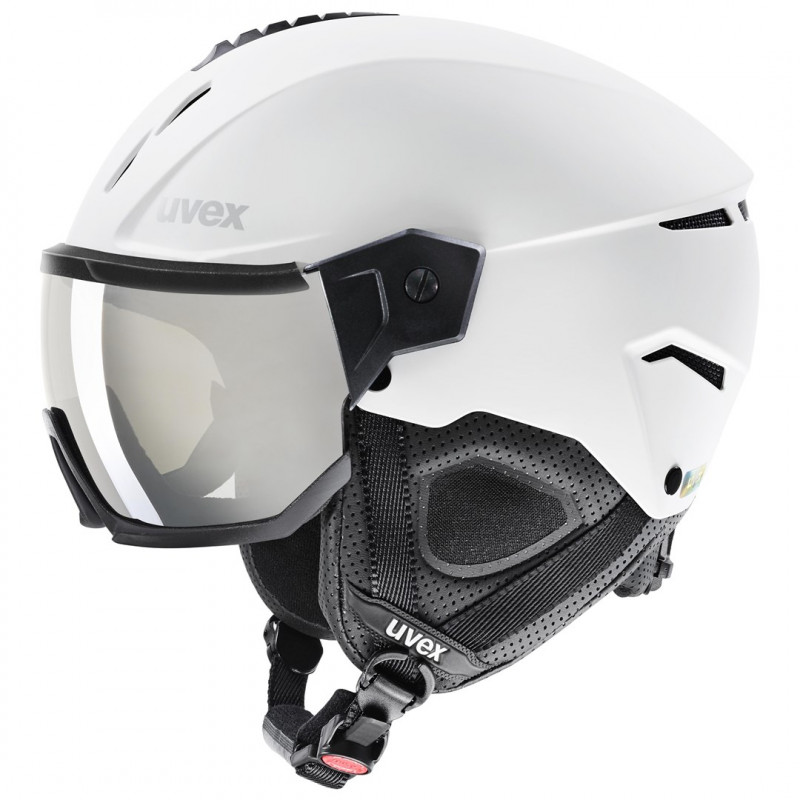 UVEX Instinct Visor Ski Helmet, Black/White, 56-58 cm (56/6/260/50)