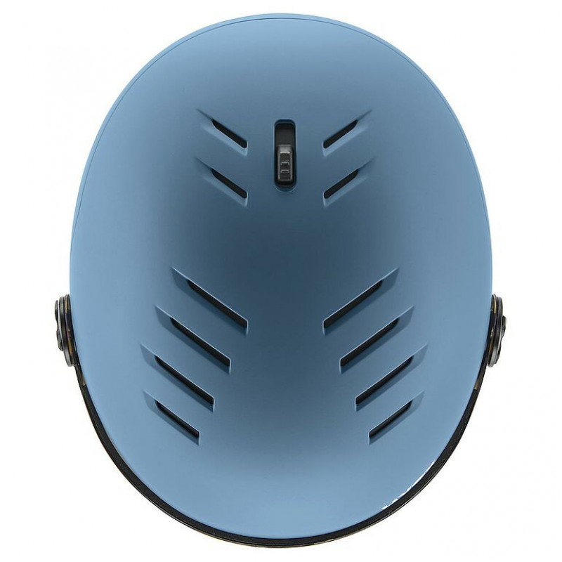 UVEX Wanted Visor Ski Helmet, Stone/Blue, 58-61
