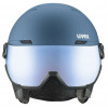 UVEX Wanted Visor Ski Helmet, Stone/Blue, 58-61