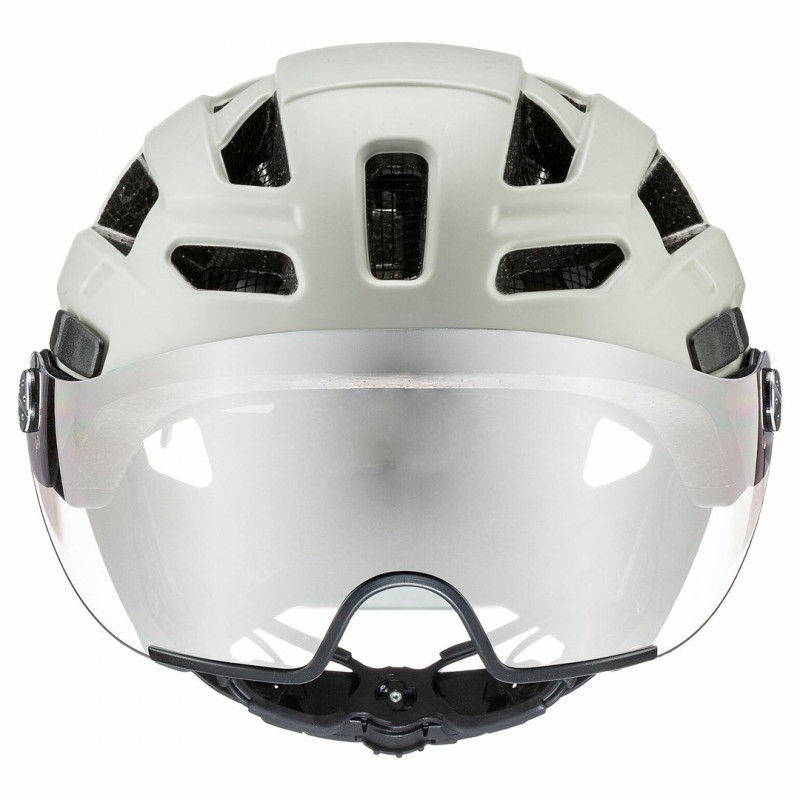 UVEX Finale Visor Bicycle Helmet, White/Sand, 52-57