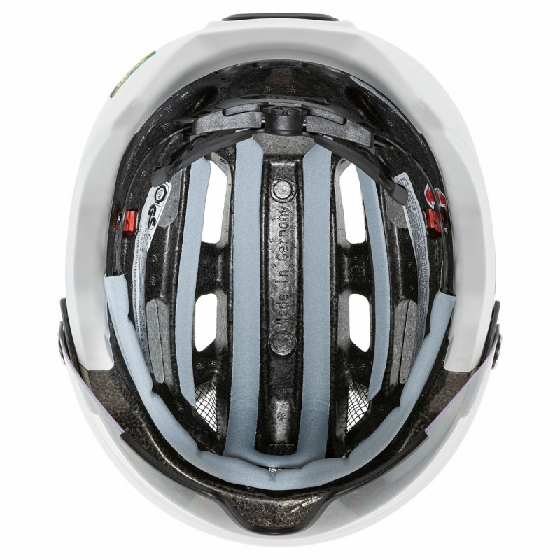 UVEX Finale Visor Bicycle Helmet, White/Sand, 52-57