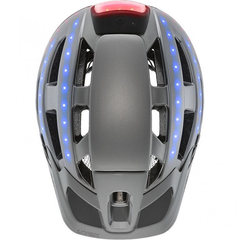 UVEX Finale Light 2.0 Bicycle Helmet, Grey/Red, 52-57