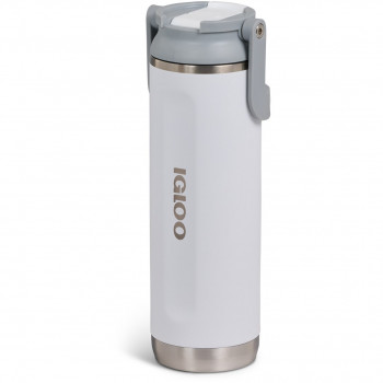 Igloo Sport Sipper 20 oz Thermal Bottle with Straw, 0.6 L, White