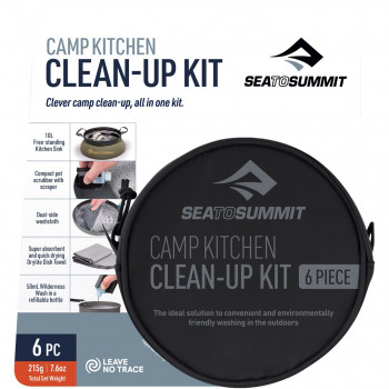 Sea To Summit Camp Kitchen Clean Up Kit, 6 Pieces with Cleaning Liquid