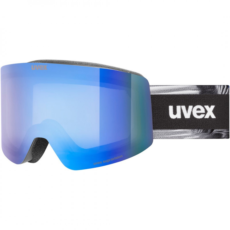 UVEX Provoqe FM Ski Goggles, Black, Blue Lens