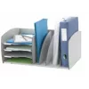 Paperflow Filing System S, 4 Compartments, Grey, Polystyrene, 2 Adjustable Dividers