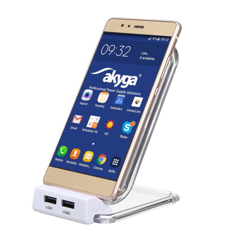 Induction charger QI Akyga AK-QI-03 5V max 1.5A 2 x USB 2.0