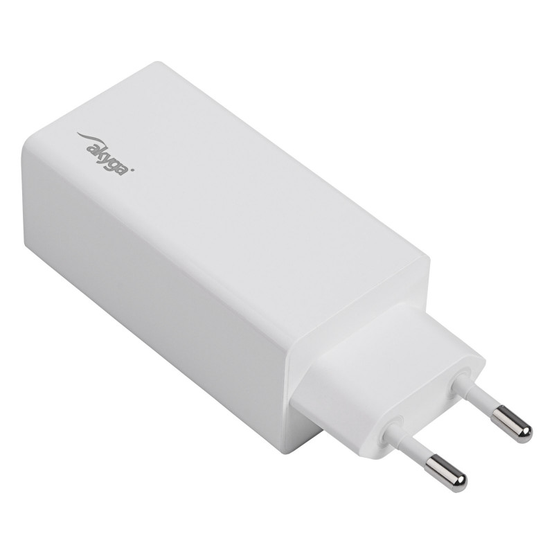 Wall charger Akyga AK-CH-20 100W USB-C USB-A PD GaN 5-20V / 1.5-5A white