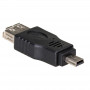 Akyga AK-AD-07 USB-A Female to Mini-USB Male OTG Adapter, Black