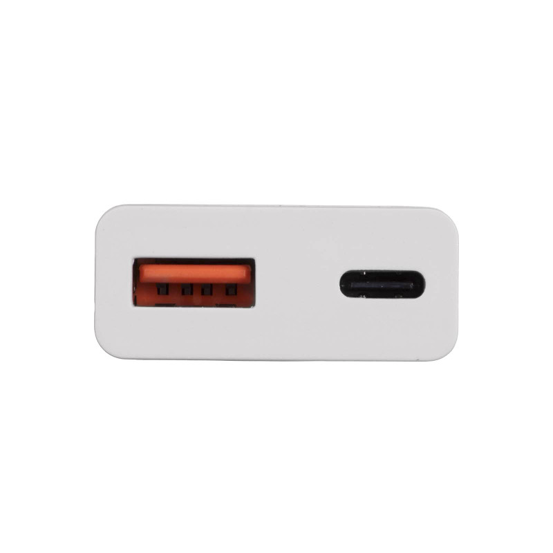 Wall charger Akyga AK-CH-27 30W USB-C USB-A PD GaN 5-20V / 1.5-3A white