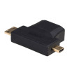 Akyga AK-AD-23 HDMI (F) to Mini HDMI (M) / Micro HDMI (M) Adapter, Black
