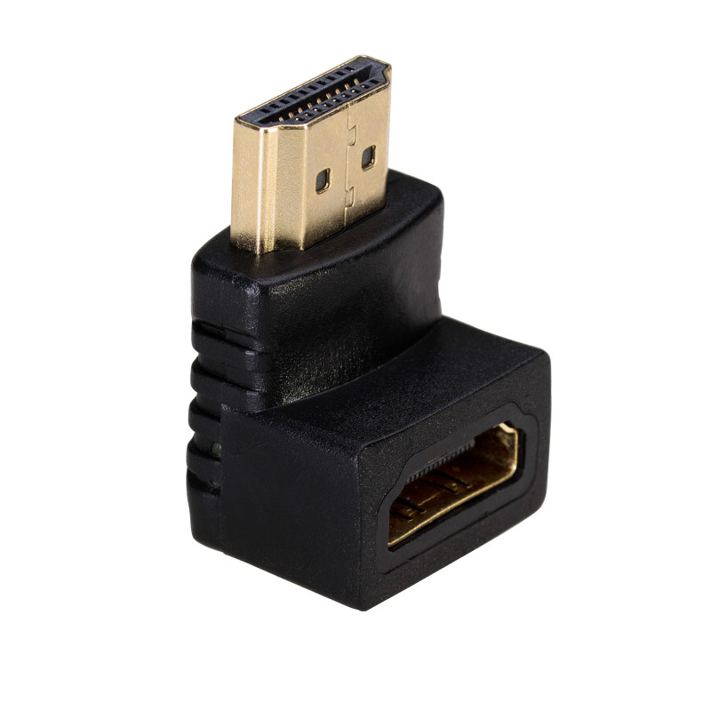 Akyga AK-AD-01 HDMI Male to Female Adapter, 90° Angled Up, Black