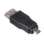 Akyga AK-AD-08 USB-A Female to Micro-USB Male OTG Adapter, Black