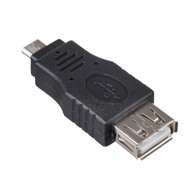 Akyga AK-AD-08 USB-A Female to Micro-USB Male OTG Adapter, Black