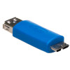 Akyga AK-AD-25 USB-A 3.0 (F) to Micro USB-B 3.0 (M) OTG Adapter, Blue
