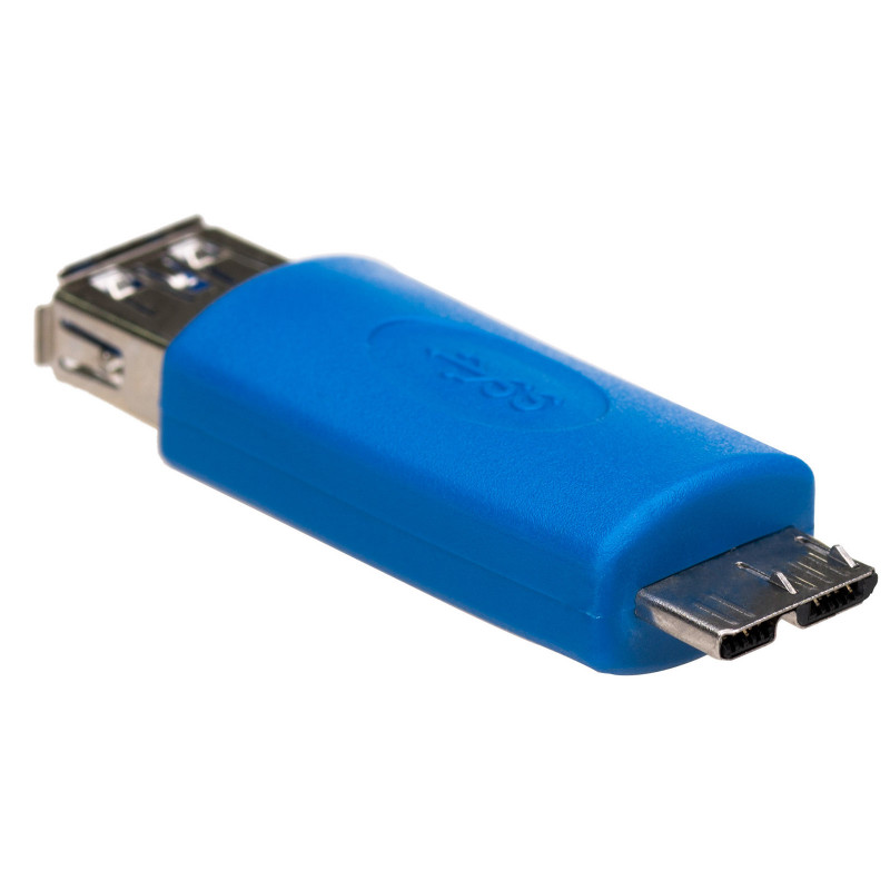 Akyga AK-AD-25 USB-A 3.0 (F) to Micro USB-B 3.0 (M) OTG Adapter, Blue