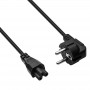 Akyga AK-NB-01A Notebook Power Cord CEE 7/7 to IEC C5 (Cloverleaf), 3x 0.5 mm², 1.5 m, Black