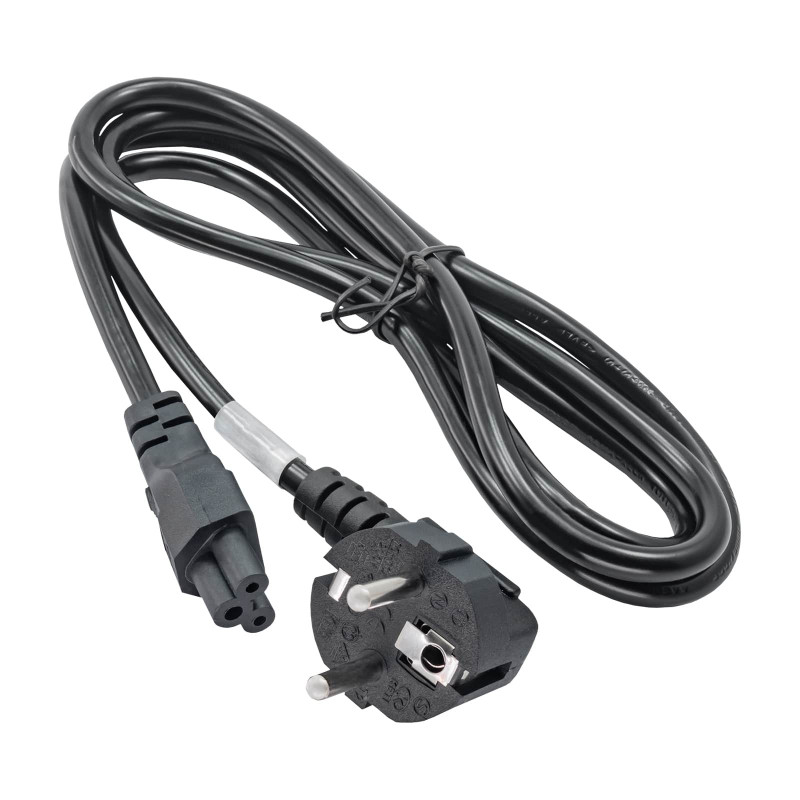 Akyga AK-NB-01A Notebook Power Cord CEE 7/7 to IEC C5 (Cloverleaf), 3x 0.5 mm², 1.5 m, Black