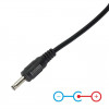 Akyga AK-DC-03 USB-A Male to DC 3.5 x 1.35 mm Male Power Cable, 0.8 m, Black