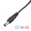Akyga AK-DC-04 USB-A Male to DC 5.5 x 2.5 mm Male Power Cable, 0.8 m, Black