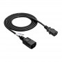 Akyga AK-PC-03C Power Extension Cable IEC C14 to IEC C13, Copper 3x0.75 mm², 1.8 m, Black