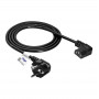 Akyga AK-PC-02C Power Cord CEE 7/7 to IEC C13 90° Angled, Copper 3x0.75 mm², 1.5 m, Black