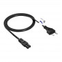 Akyga AK-RD-01C Power Cord Europlug (CEE 7/16) to IEC C7, 2x 0.5 mm² Copper, 1.5 m, Black