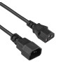 Akyga AK-PC-14A IEC C14 to IEC C13 Power Extension Cable, 3x 0.5 mm², 0.5 m, Black