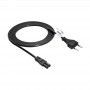 Akyga AK-RD-02C Power Cord Europlug (CEE 7/16) to IEC C7, 2x 0.5 mm² Copper, 3 m, Black