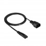 Akyga AK-PC-15A IEC C14 to IEC C7 Power Cable, 2x 0.5 mm², 1.5 m, Black