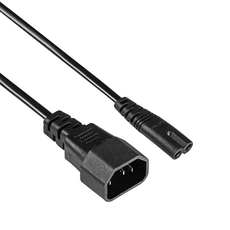 Akyga AK-PC-15A IEC C14 to IEC C7 Power Cable, 2x 0.5 mm², 1.5 m, Black