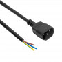 Akyga AK-OT-09C IEC C14 Power Cable with Open End, 3x 1 mm² Copper, 1.8 m, Black