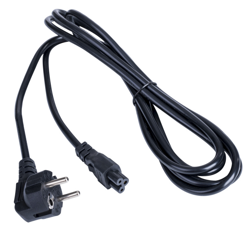 Akyga AK-NB-10C Notebook Power Cord CEE 7/7 to IEC C5, 3x 0.75 mm² Copper, 3 m, Black