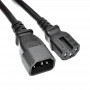 Akyga AK-UP-07 Server Power Extension Cable IEC C14 to IEC C15, Copper 3x1 mm², 3 m, Black