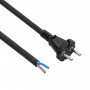 Akyga AK-OT-05S CEE 7/17 Rubber Power Cable with Open End, H05RR-F 2x 1.5 mm², 3 m, Black