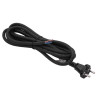Akyga AK-OT-05S CEE 7/17 Rubber Power Cable with Open End, H05RR-F 2x 1.5 mm², 3 m, Black