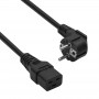 Akyga AK-UP-01S Server Power Cable CEE 7/7 (Schuko) to IEC C19, Copper 3 x 1.5 mm², 16 A, 1.8 m, Black