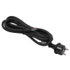 Akyga AK-OT-03S CEE 7/7 Rubber Power Cable with Open End, H05RR-F 3x 1.5 mm², 3 m, Black